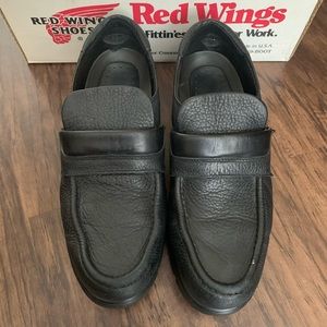 Mens Black Red Wing Work Shoes